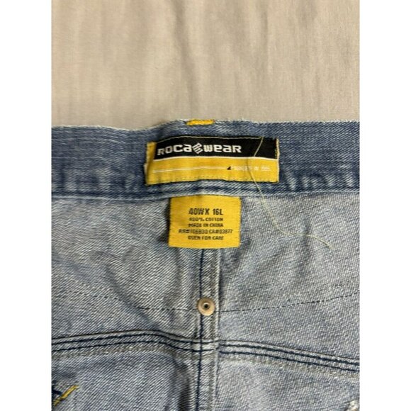 Vintage Rocawear Shorts Mens 40 Jean Blue Y2K Streetwear Wide Leg Baggy - Picture 6 of 8